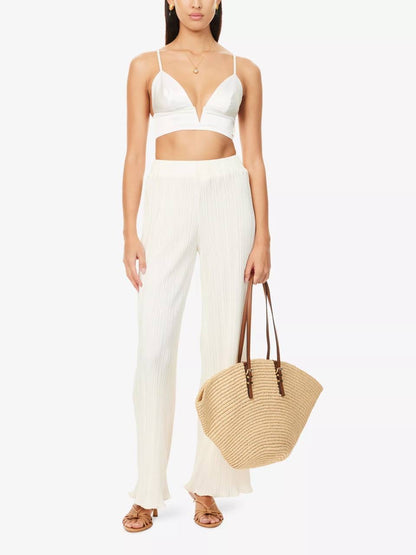 LV Cigale Plunge Triangle Silk-Blend Bralette Bra