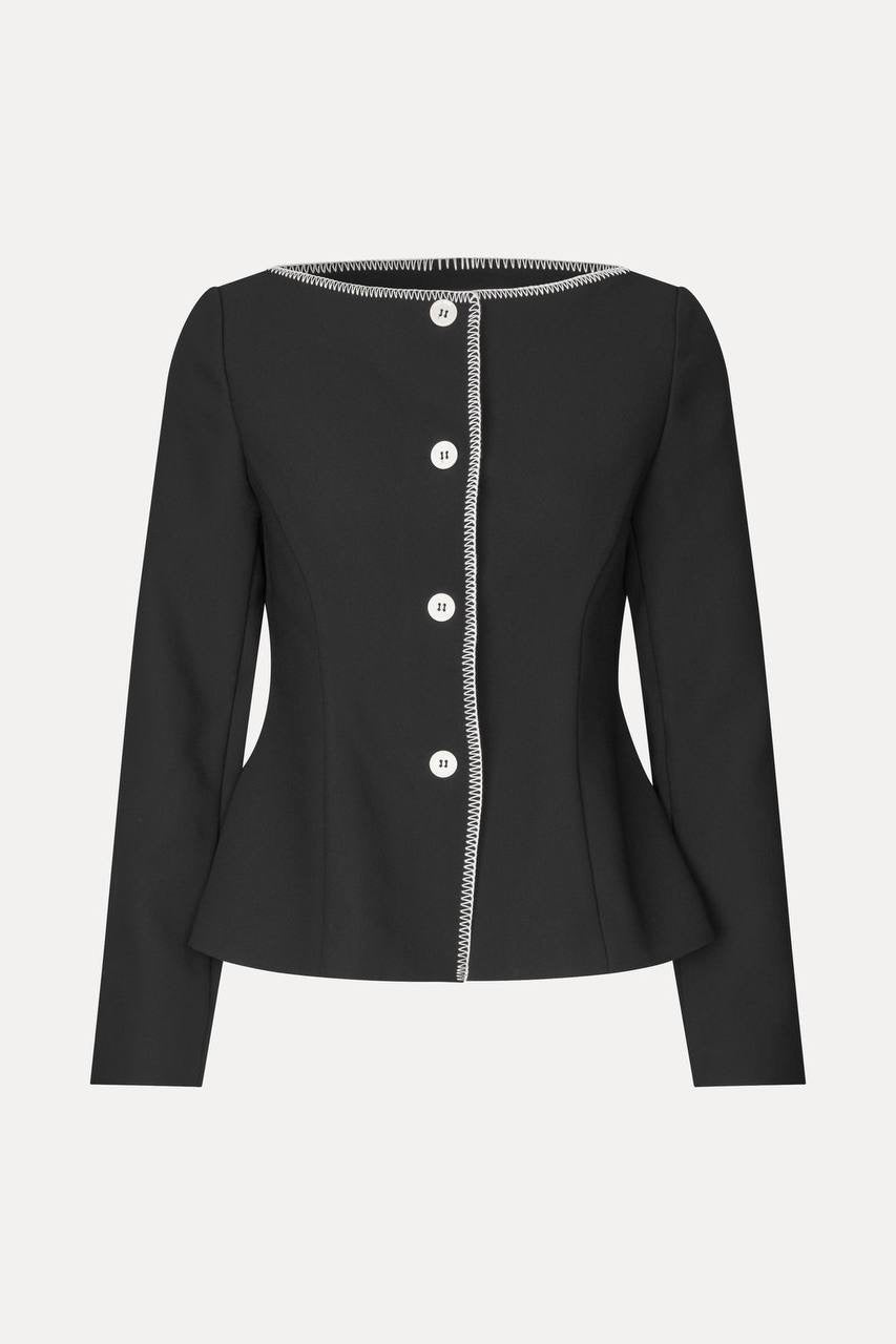 SG Boat Neckline Tailored Jacket | Long Vest Mini Dress | Mid-rise Ankle Pants | Set