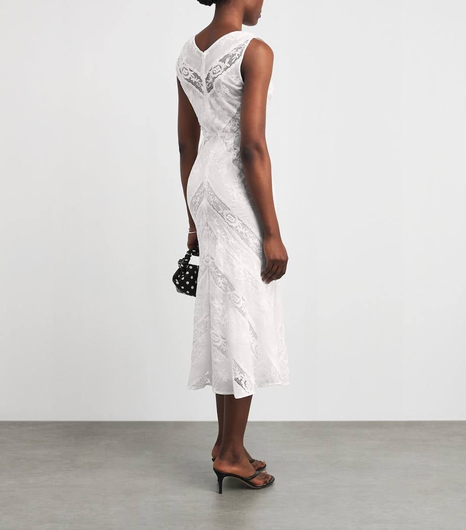 SP White Ramie Sleeveless Midi Dress