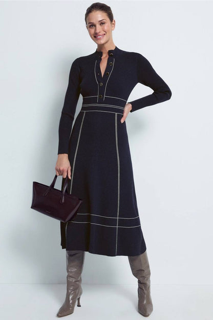 Petite/regular! RS Charlie Knit Midi Dress With Contrast Stitching