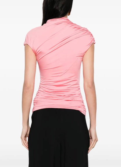 SP Pink Jersey Gathered Top