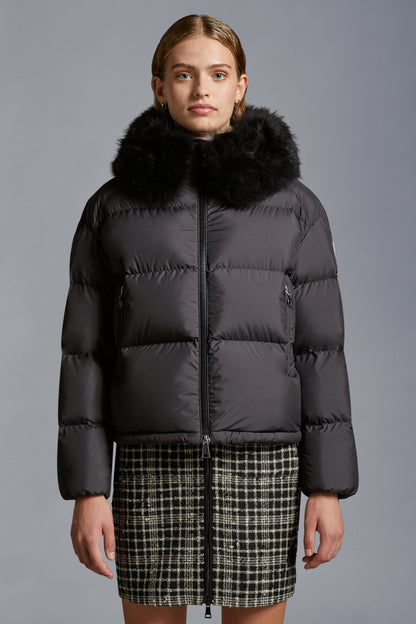 MC Mino Hooded Down Jacket with Detachable Goat Fur Trim