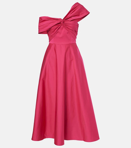 RM Asymmetric Stretching Cotton Poplin Midi Dress