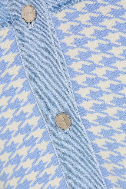 SD Houndstooth Denim-Paneled Shirt Jacket