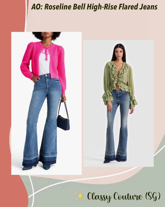 AO Roseline Bell High-Rise Flared Stretch-cotton Denim Jeans