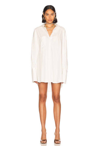 HS White Cotton Poplin Oversized Shirt / Shirtdress Mini Dress