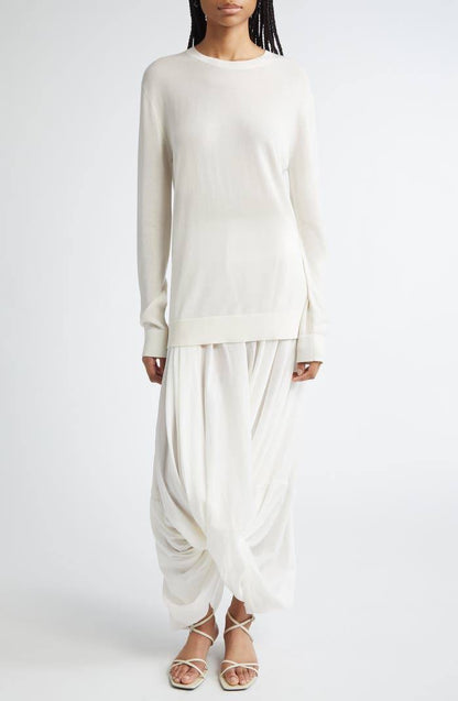 Tot Cocoon Lyocell-Cotton Draped Maxi Skirt