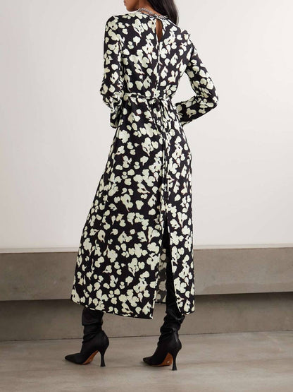 PS Waverly Floral-Print Belted Rayon-blend Jersey Midi Dress