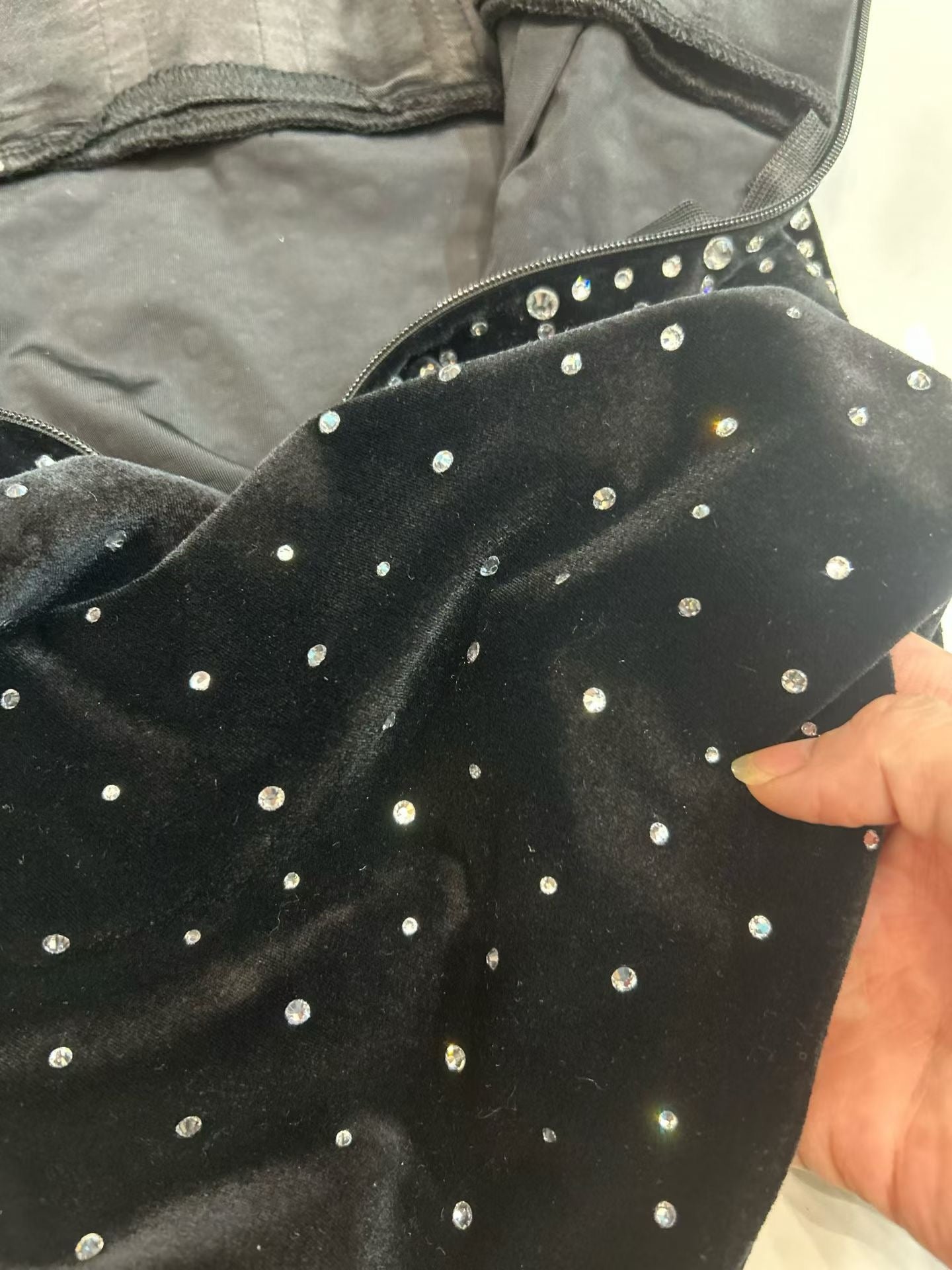 AP Strapless Sweetheart Crystal Stretch Velvet Mini Dress