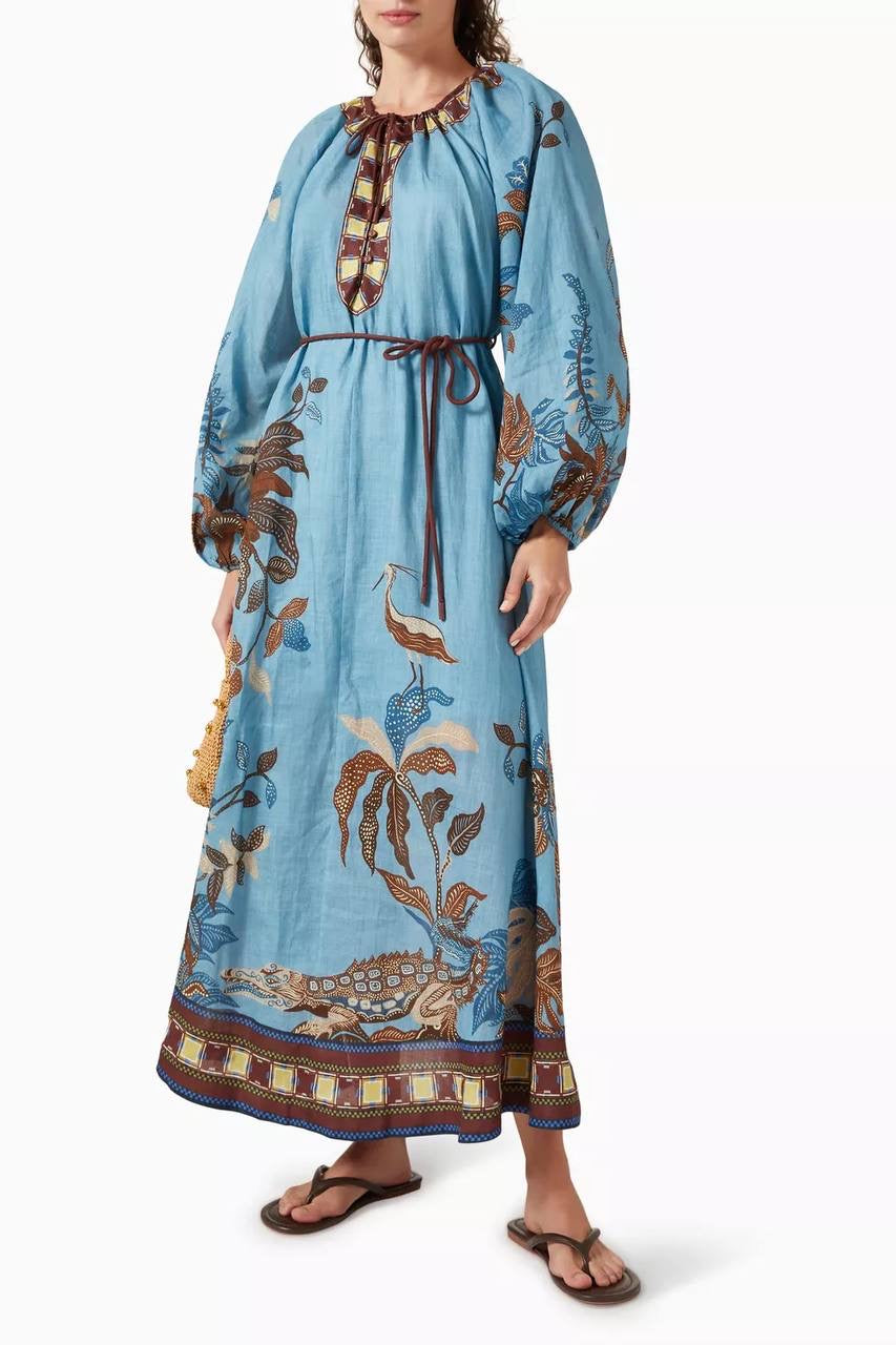 ALM Georgie Pool Ramie Midi Dress