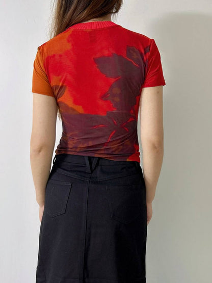 STL Libertine Fitted Tee Sheer Mesh Shirt