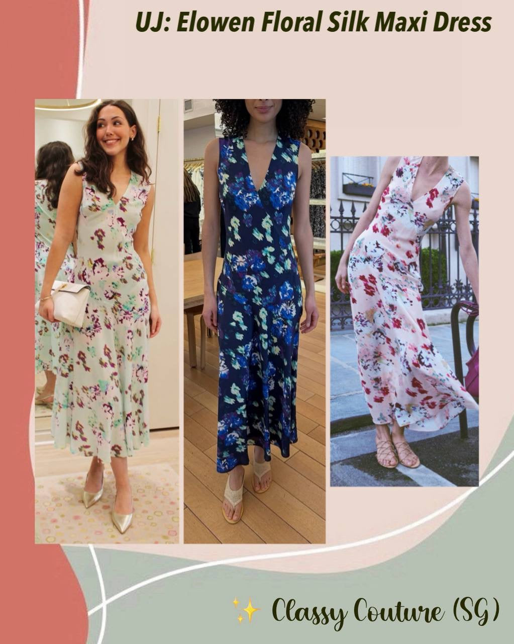 UJ Elowen Bias Cut Silk Midi Dress