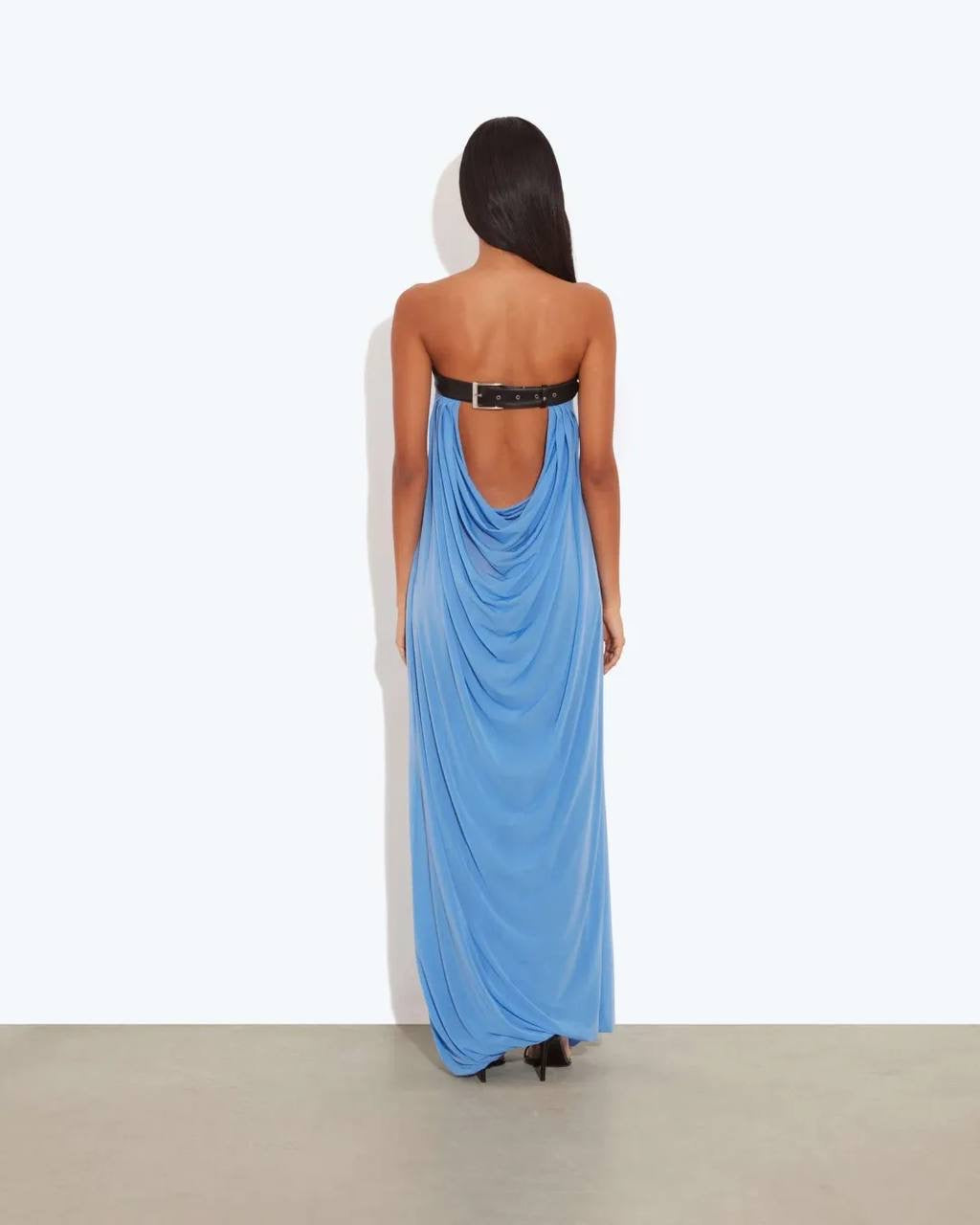 RB Antonie Cowl-Back Buckle Maxi Dress