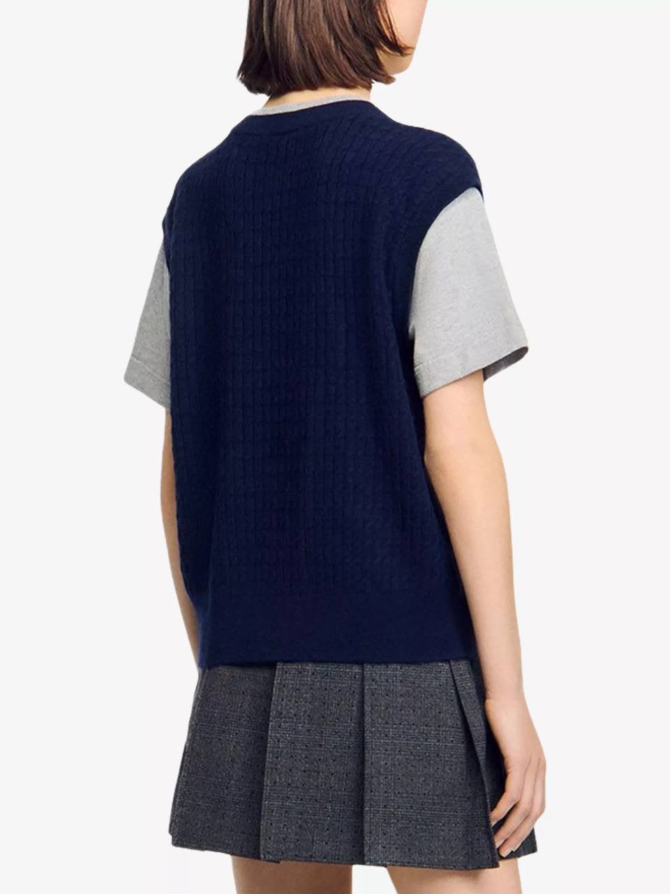 SD Layered Short-Sleeved Knitted Jumper