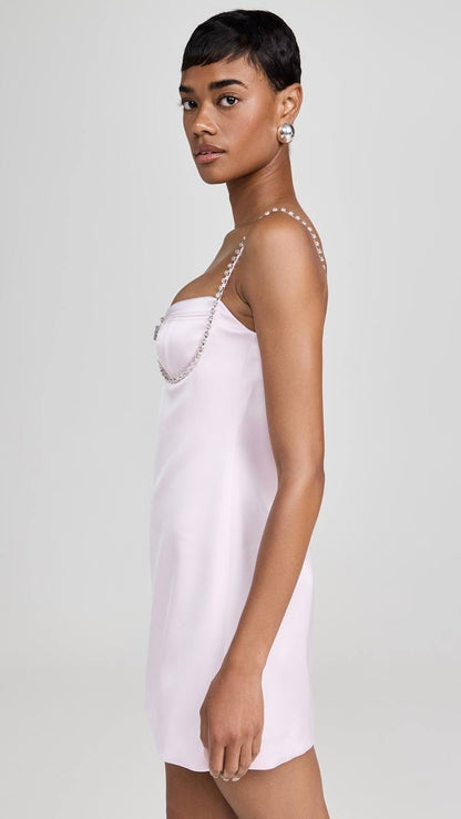 SP Pink Diamante Bow Bustier Satin Mini Dress | Bolero Jacket | Set