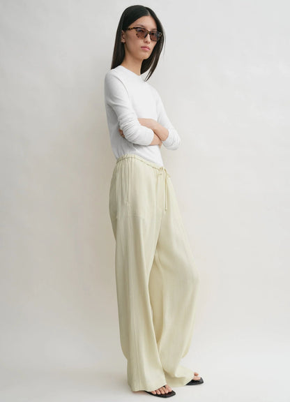 Tot Woven Stripe Top | Pants | Viscose-Linen Set