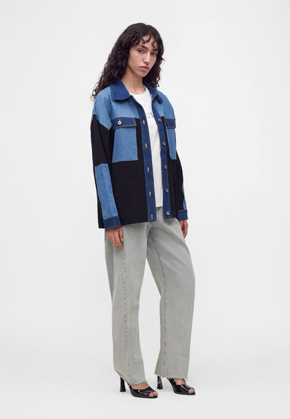 Celia Oversized Cardigan in Denim Mix