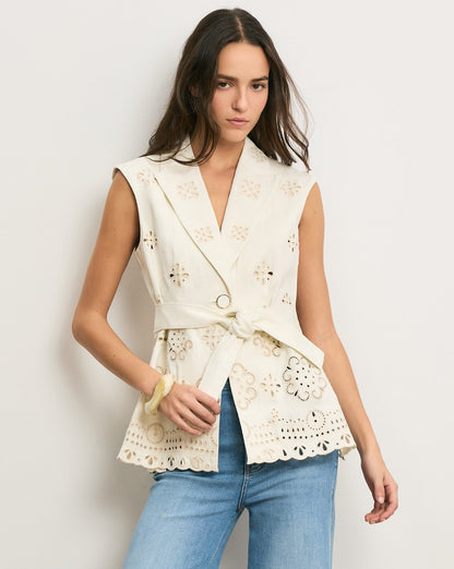 VB Townes Eyelet Vest | Komi Pants | Embroidered Stretch-cotton Twill Set
