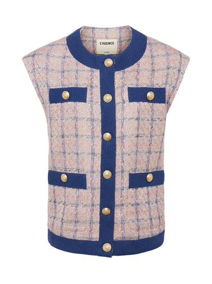 LA Laurel Tweed Oversized Vest