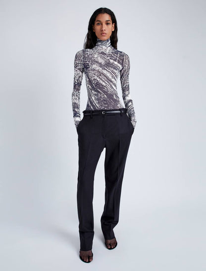 PS Rio Printed Jerset Long Sleeve Mock Neck Top
