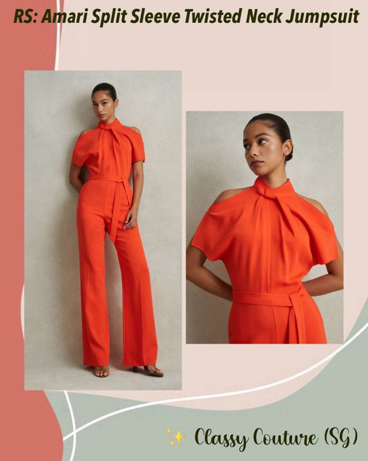 RS Amari Split Sleeve Twist-Neck Viscose-blend Jumpsuit