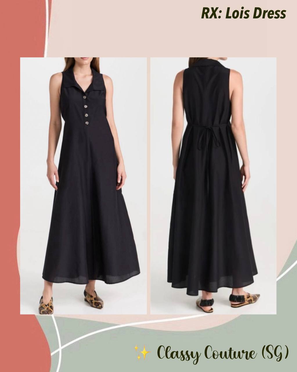 RX Lois Cotton-Silk Midi Dress