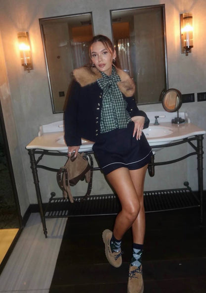 Short Double-Faced Wool Coat