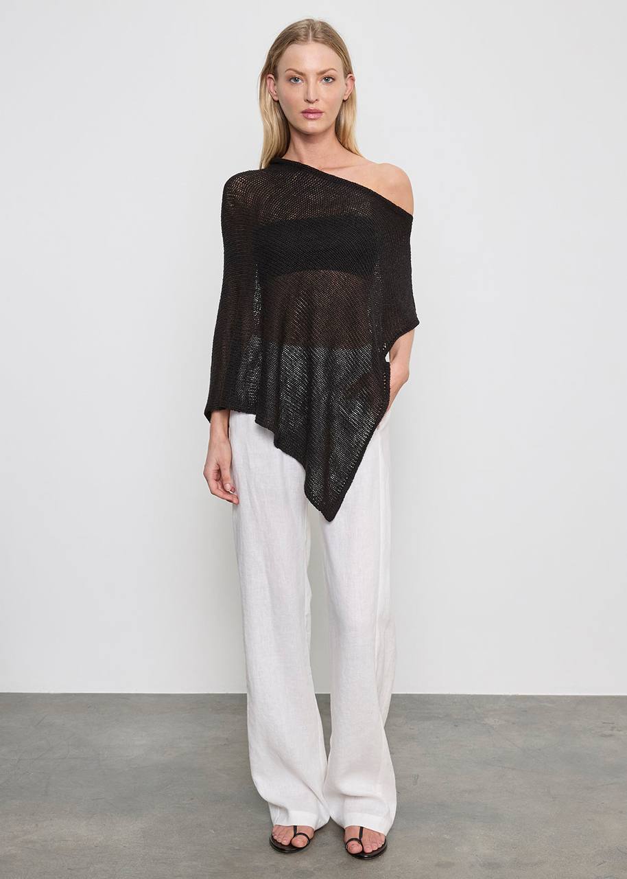 EC: Linen Open Knit Poncho