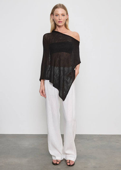 EC: Linen Open Knit Poncho