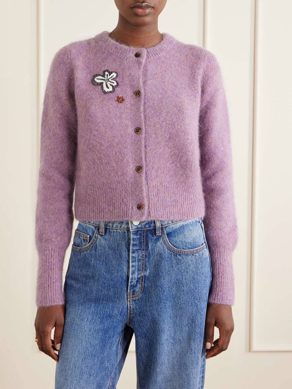 ALM Reggie Lilac Wool Cropped Cardigan