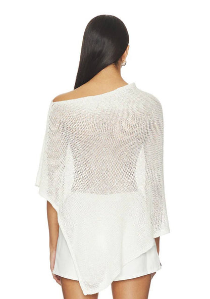 EC: Linen Open Knit Poncho