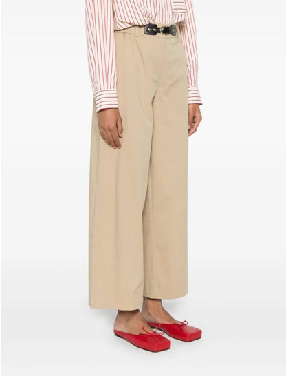 MJ: Cotton Gabardine Wide-Leg Trousers