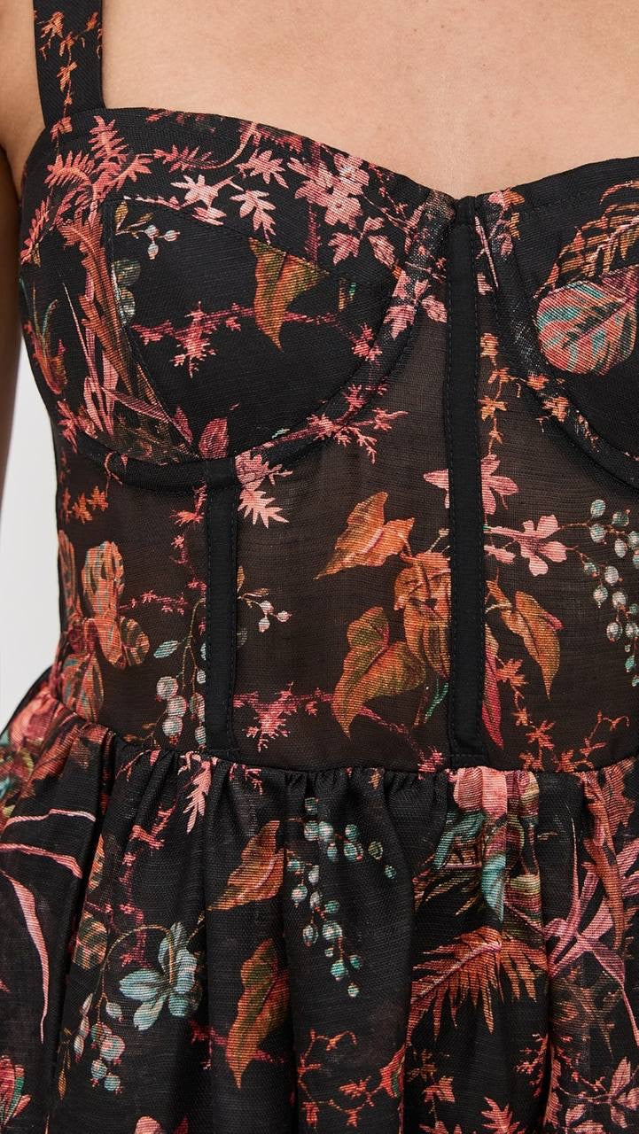 CC Pheobe Bustier Silk-linen Midi & Mini Dress