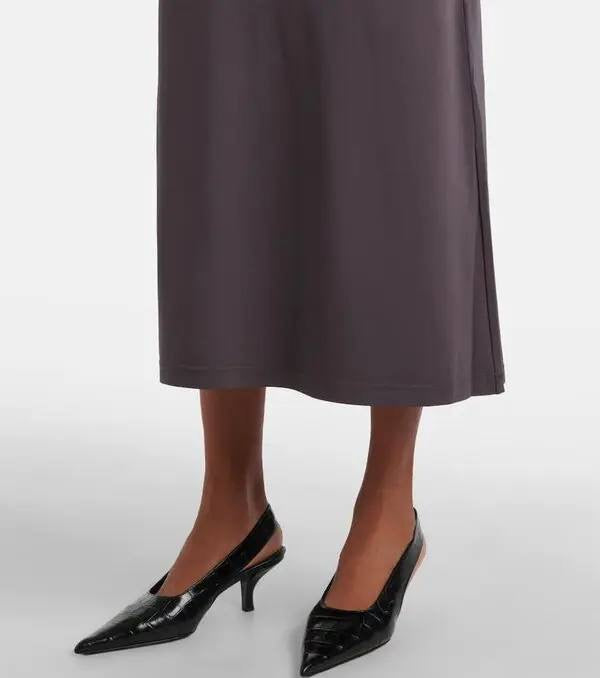 TOT Gathered Stretch-Jersey Midi Dress