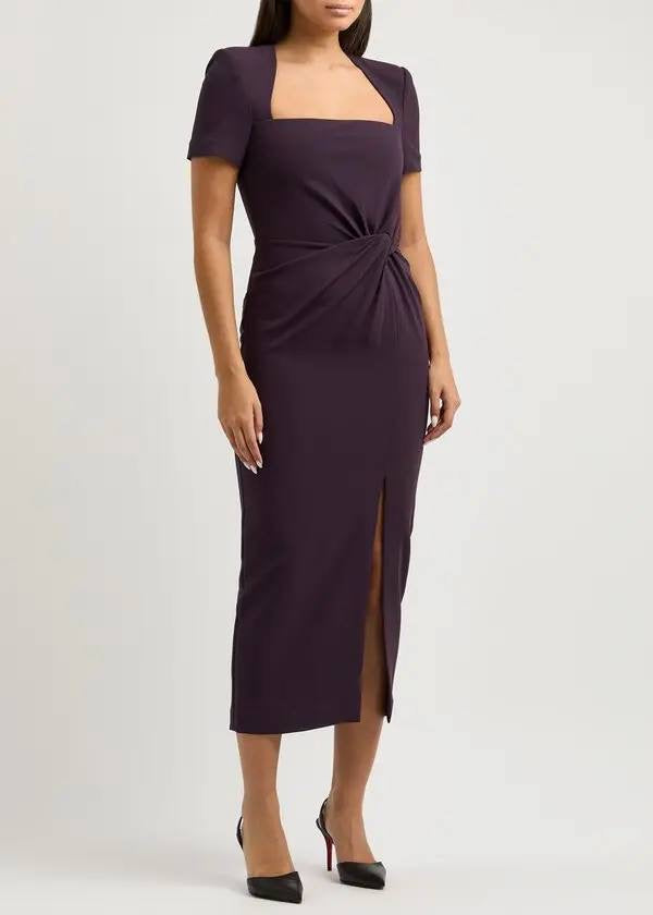 RM Gathered Cady Midi Dress