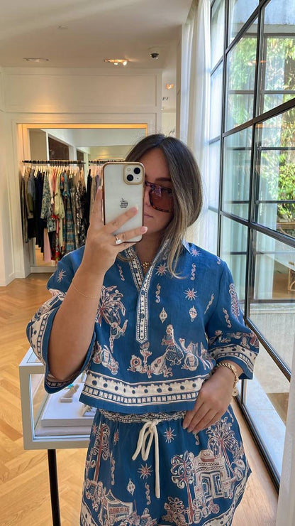 ALM Acacia Linen Cropped Shirt | Shorts | Set