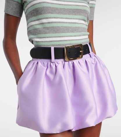 SP Purple Gathered Balloon Woven Belted Mini Skort (skirt with shorts)