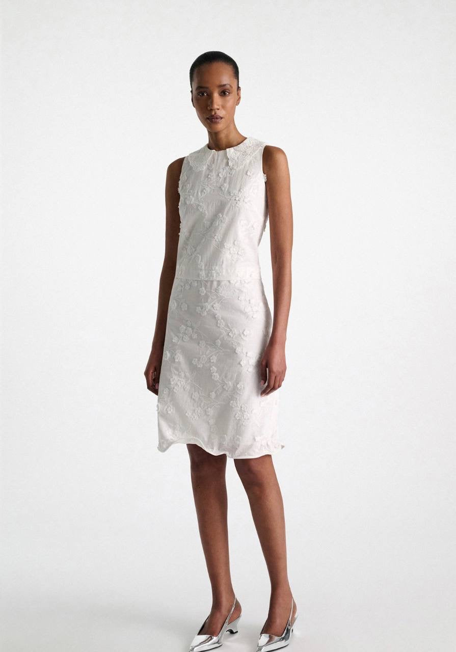 DS Light Volumes Sleeveless Cotton Shift Midi Dress
