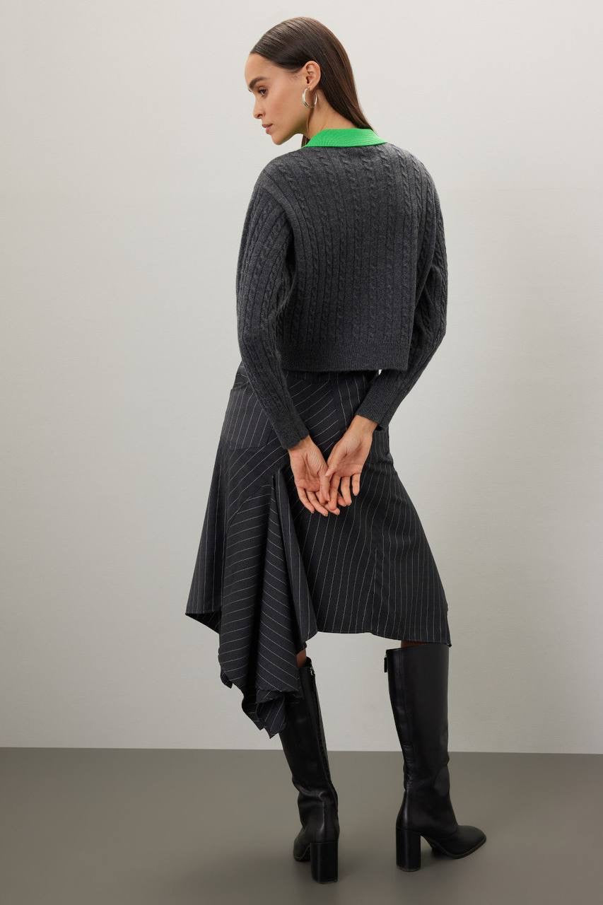 SD Reno Wool-Cashmere Contrast Collar Knit Sweater