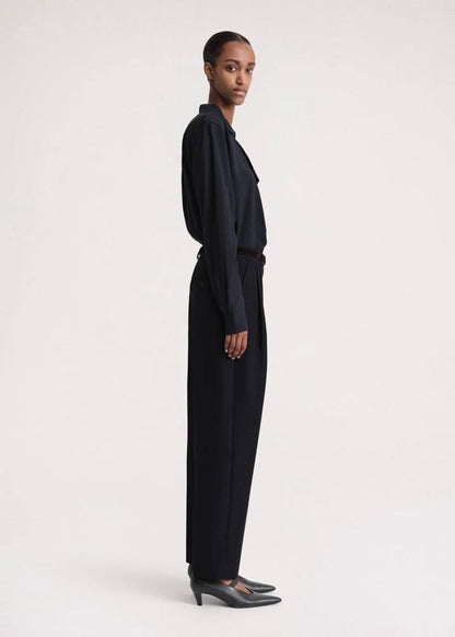 TOT Drape-Front Viscose Long Sleeve Shirt