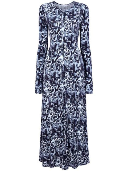 PS Atlas Long Sleeved Print Rayon Jersey Maxi Dress
