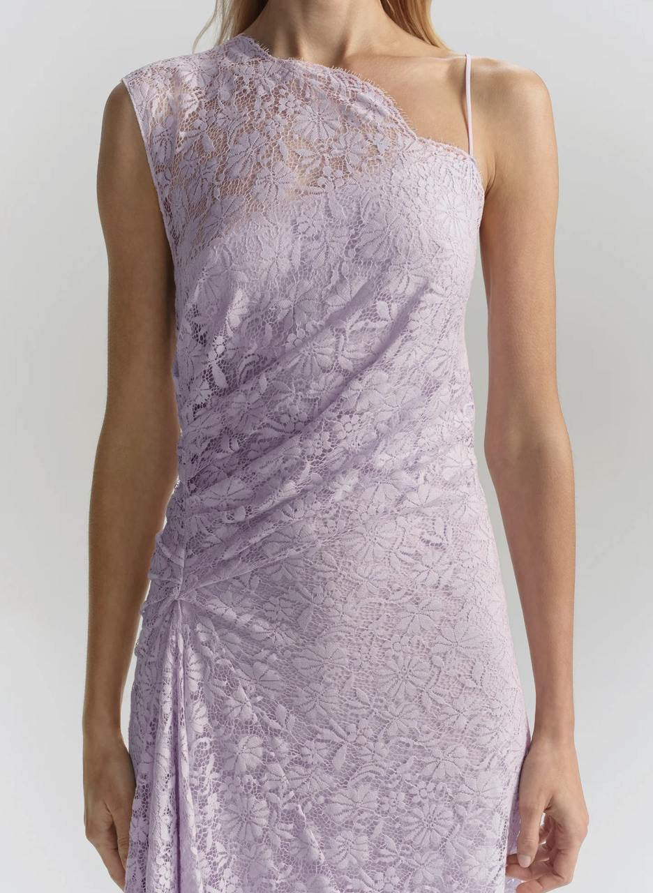 ALC Gia One Shoulder Lace Gown Maxi Dress