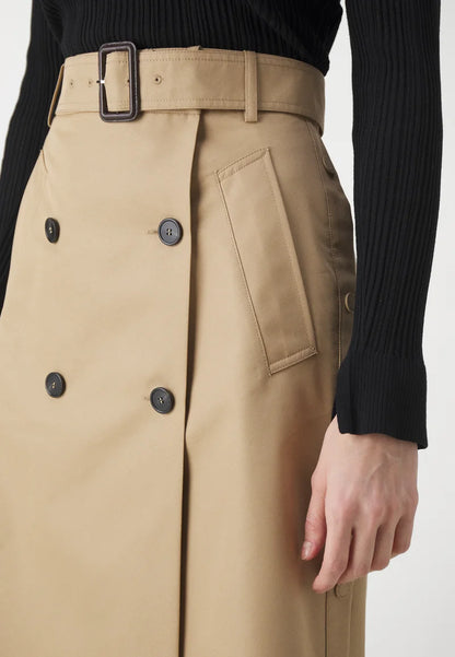 MM Nebbia Cotton-Blend Gabardine Wrap Midi Skirt