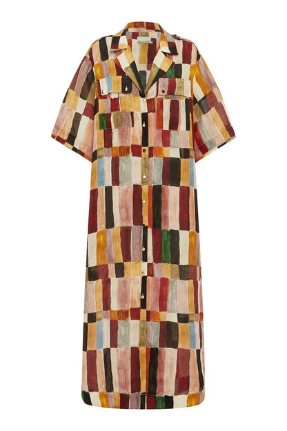 ALM Marjorelle Linen-silk Blend Shirtdress Midi Dress