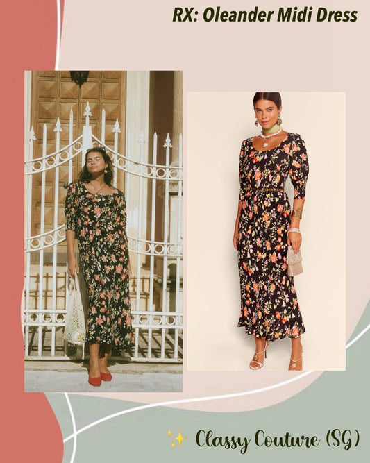 RX Oleander Viscose Midi Dress