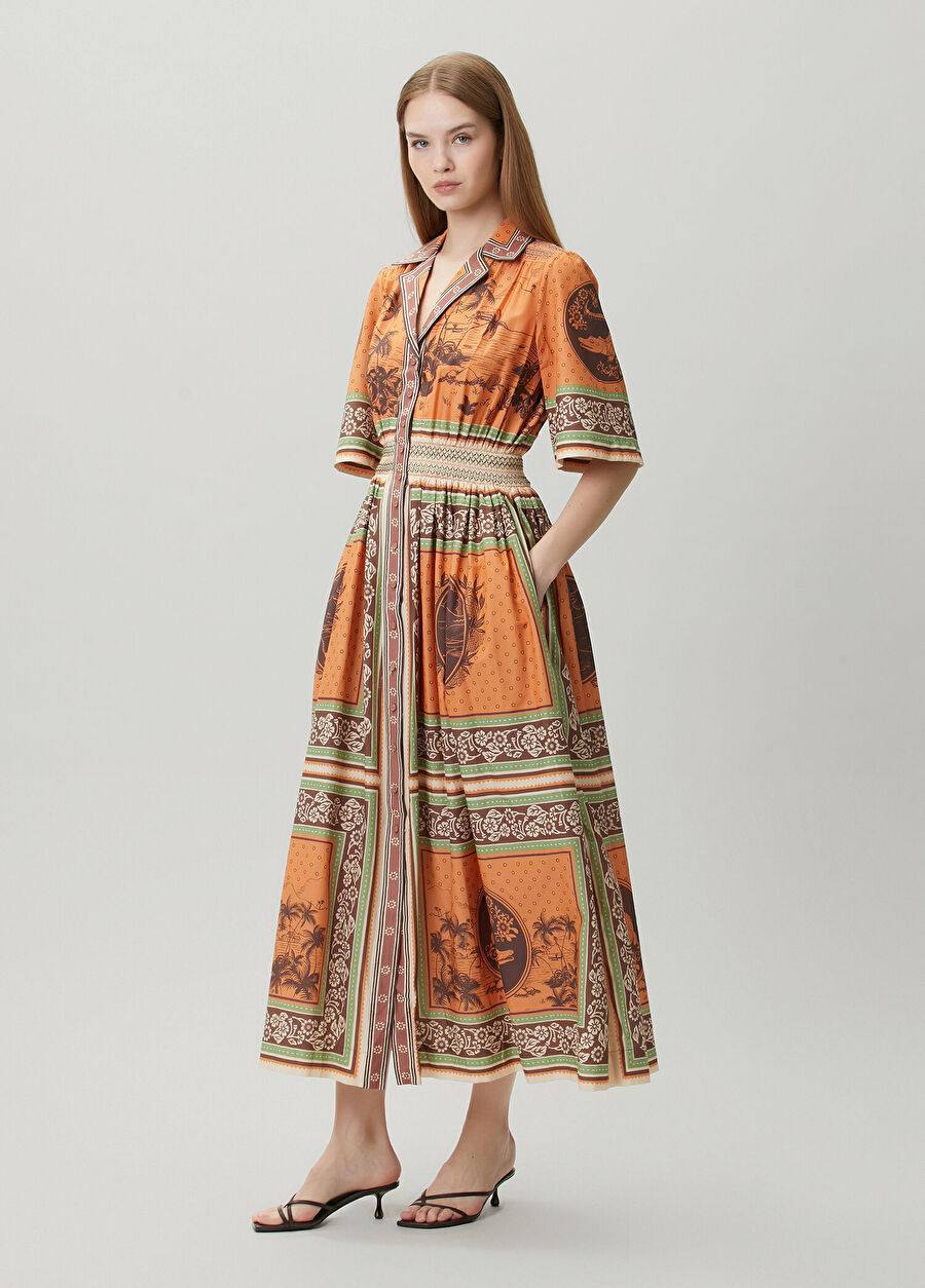 ALM Alberta Smocked Maxi Shirtdress