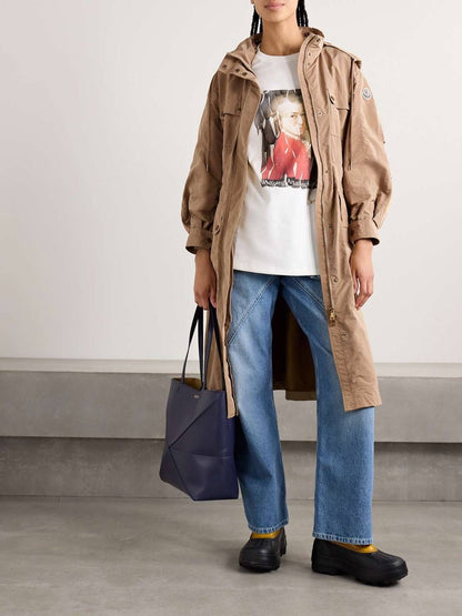 MC Nantes Hooded Gabardine Shell Parka Long Jacket Coat