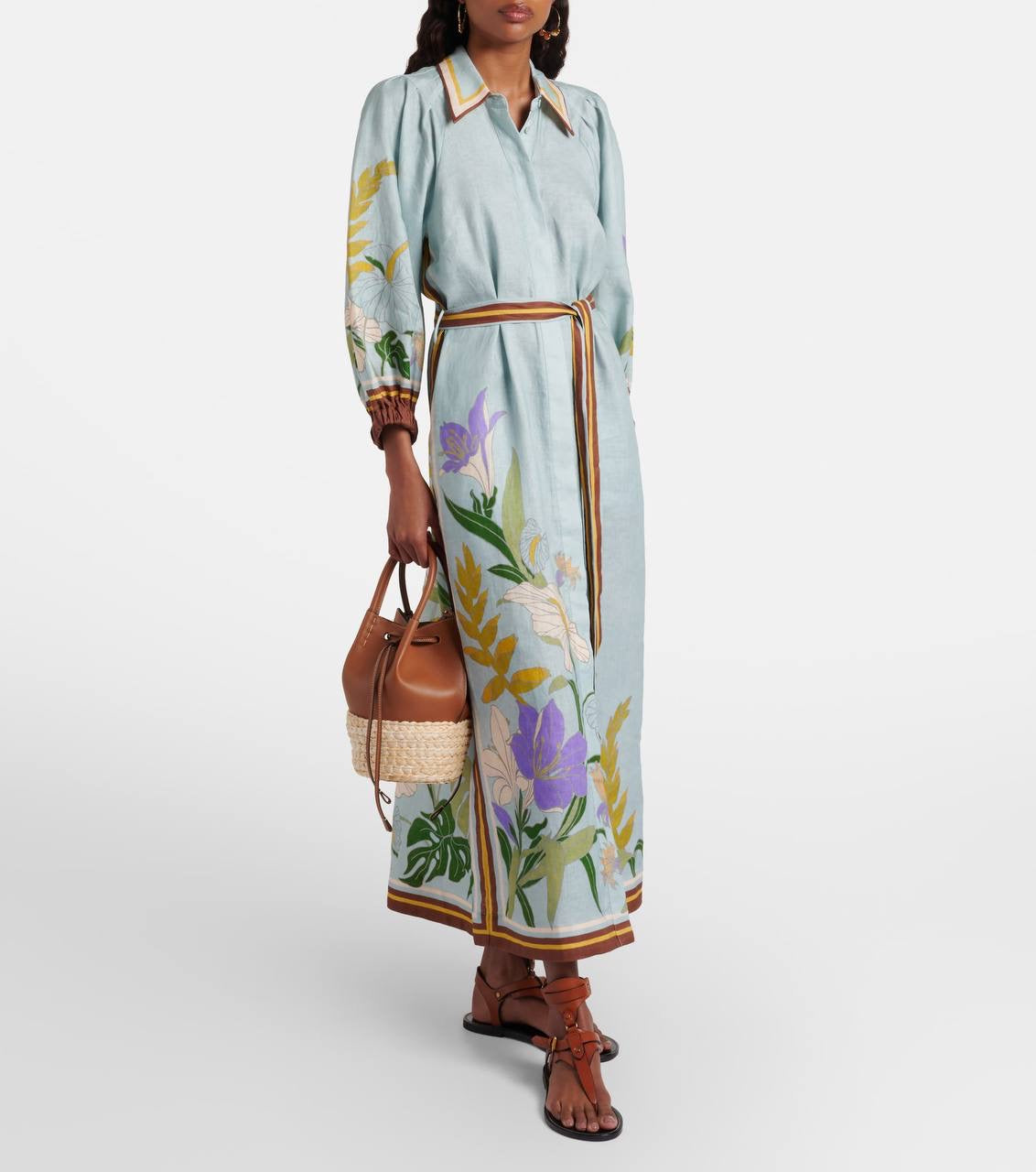 ALM Alfie Linen Shirtdress Midi Dress