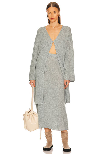 HS Einer Stretch-Cashmere Cardigan | Midi Skirt | Set