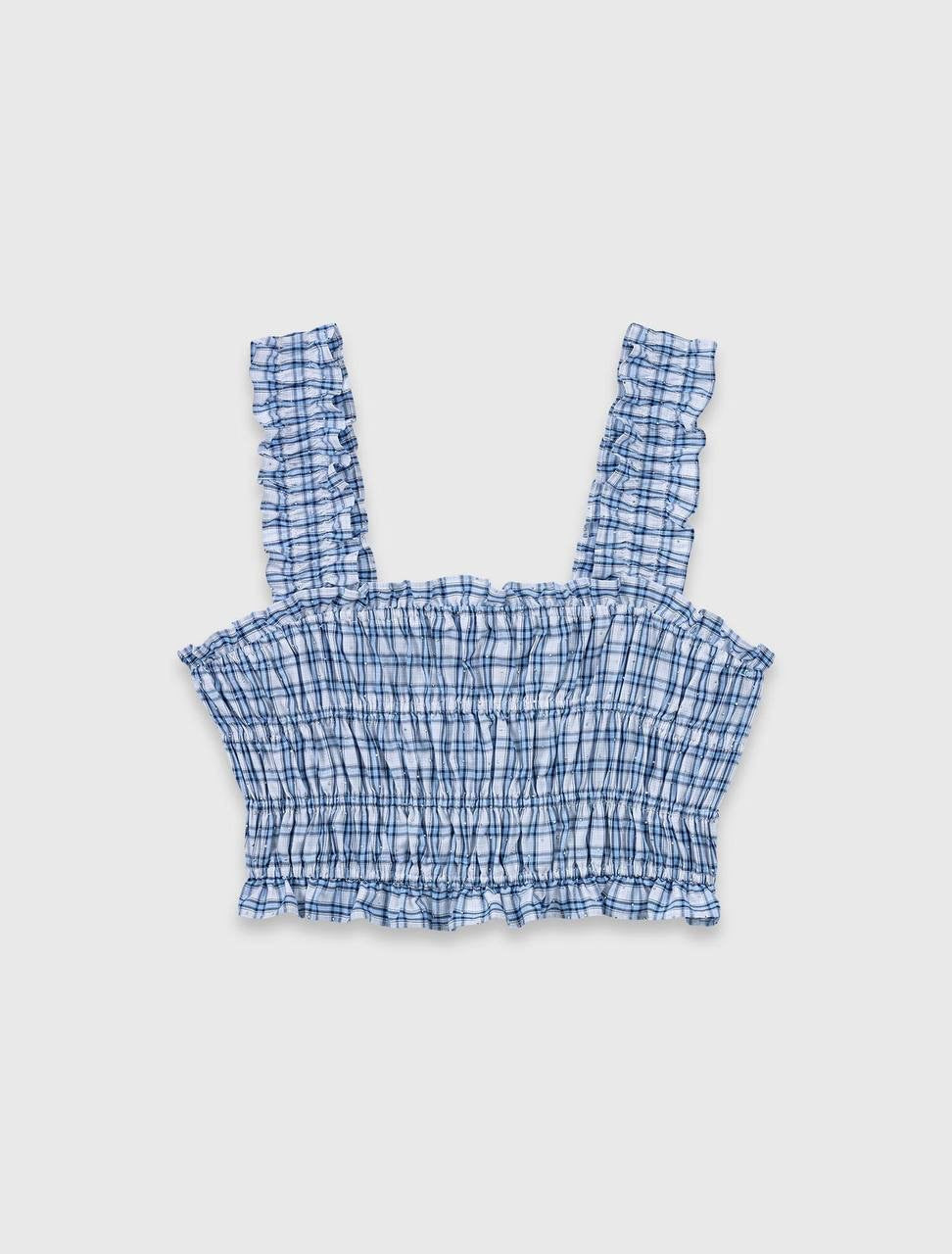 MJ Lunamimi Smocked Crop Top | Jomimi Midi Skirt | Rhinestone-embellished Gingham Cotton Set